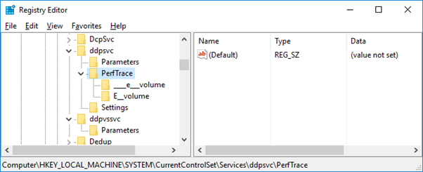 Windows Server 2012 registry after Data Deduplication is enabled on the E Volume